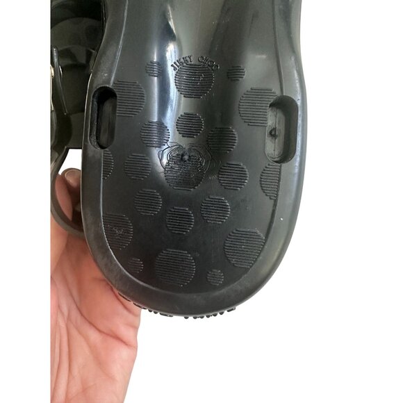 JIMMY CHOO Margot Black Gold Gladiator  Jelly Sandals size 37 / US 7 - Picture 7 of 11